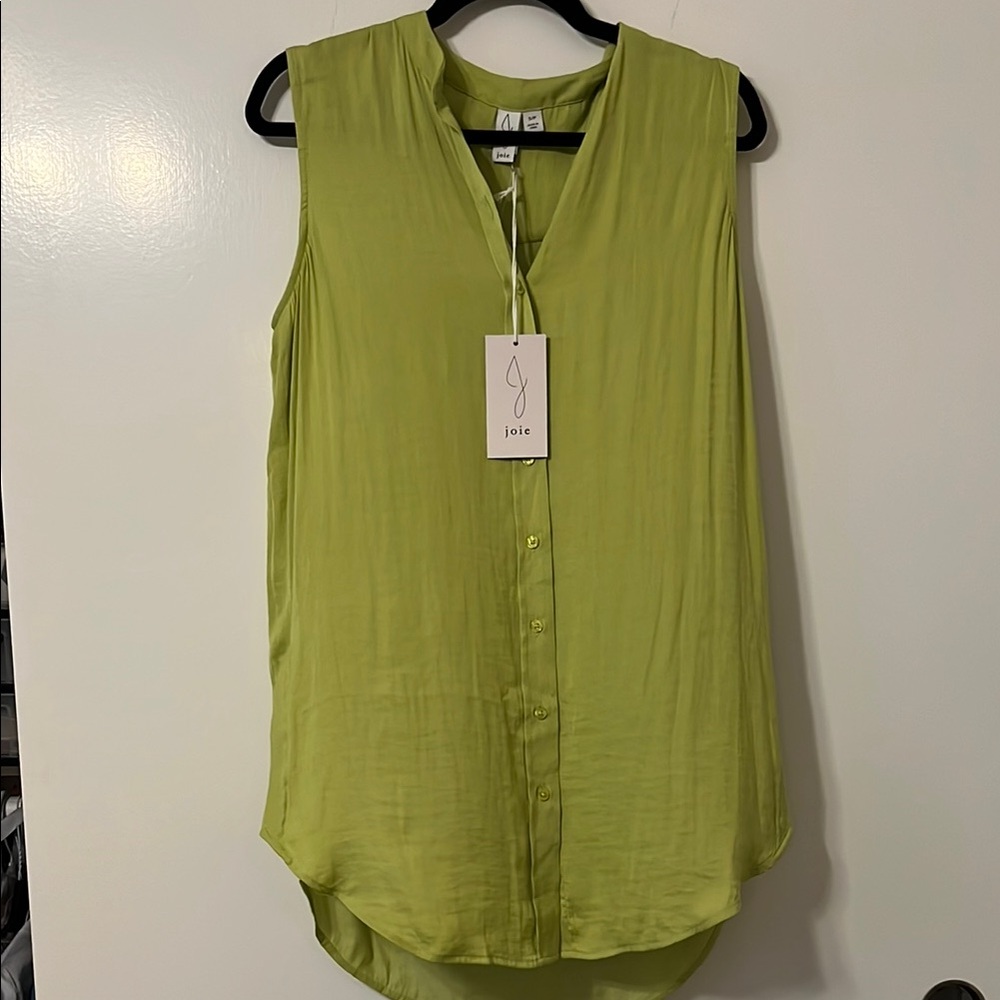 Joie Sleeveless Lime Blouse Size small